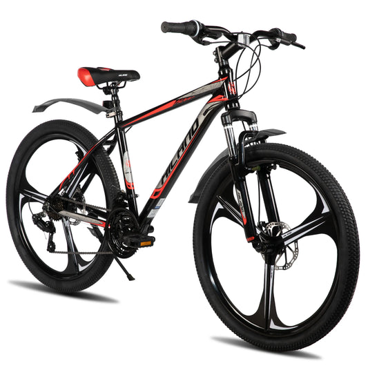 HILAND Mountain Bike, 3 Spokes, 18 Speeds Drivetrain, Aluminum Frame 26 Inch Wheels, Disc-Brake Bike for Men Women Men's MTB