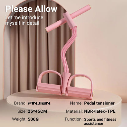 6-Tube Resistance Band Multi Function Tension Rope Fitness Bands 6-Tube Elastic Yoga Pedal Puller For Sports Exercises At Gym