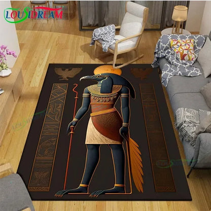 Egyptian Pharaoh- goddess-Runes Printed  Carpets Living Room Anti-Skid Area Rug Kids Bedroom Mats Yoga Mat Large Carpet Decor