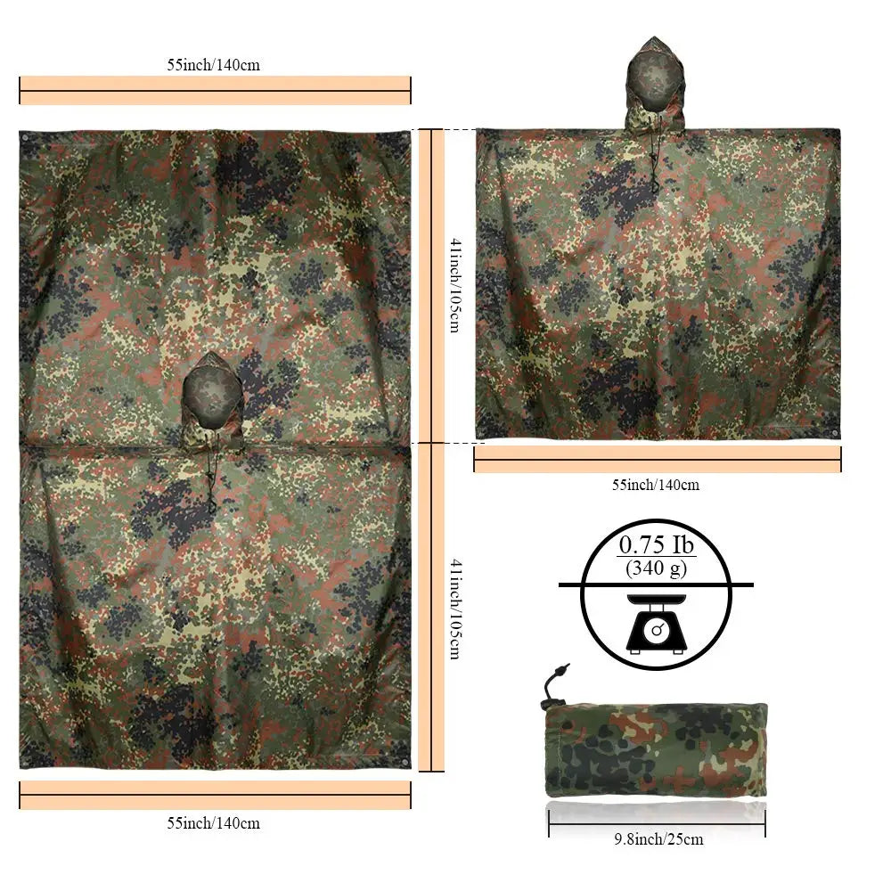 Rain Coat Women Men Simulation Tree Breathable Outdoor Raincoats Poncho Waterproof Rain Hiking Hunting Camp Fishing Gear Cover