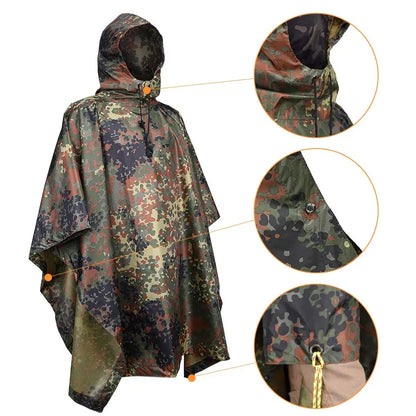 Rain Coat Women Men Simulation Tree Breathable Outdoor Raincoats Poncho Waterproof Rain Hiking Hunting Camp Fishing Gear Cover
