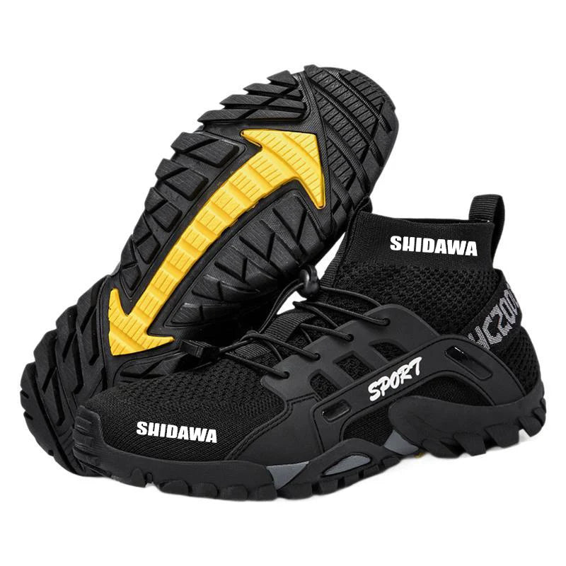 Shidawa Men Non-slip Fishing Shoes Outdoor Sports Breathable Hunting Boots Large Mesh Quick-drying Upstream Shoes Cycling Shoes