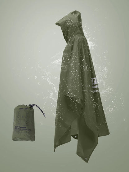 YANBIGUO 3-In- 1pc Multifunctional Lightweight Rain Poncho with Hood - Outdoor Camping Tent Mat, Hiking and Cycling Rain Cover