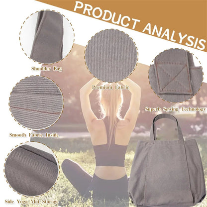 Yoga Mat Bag Large Capacity Washable Foldable Lightweight Pilates Mat Case Bag Durable Canvas Carry Bag for Fitness Dance Gym