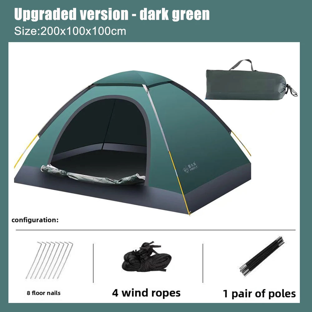 Fully automatic tent, outdoor manual setup, outdoor camping, thickened rain and sun protection, indoor warmth, beach park