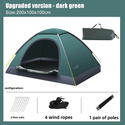 Fully automatic tent, outdoor manual setup, outdoor camping, thickened rain and sun protection, indoor warmth, beach park