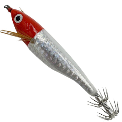 1/5PCS Laser Luminous Floating Horizontal Wood Shrimp Egi Lure Squid Jigging Shrimp Hook Octopus Cuttlefish Night Fishing Baits