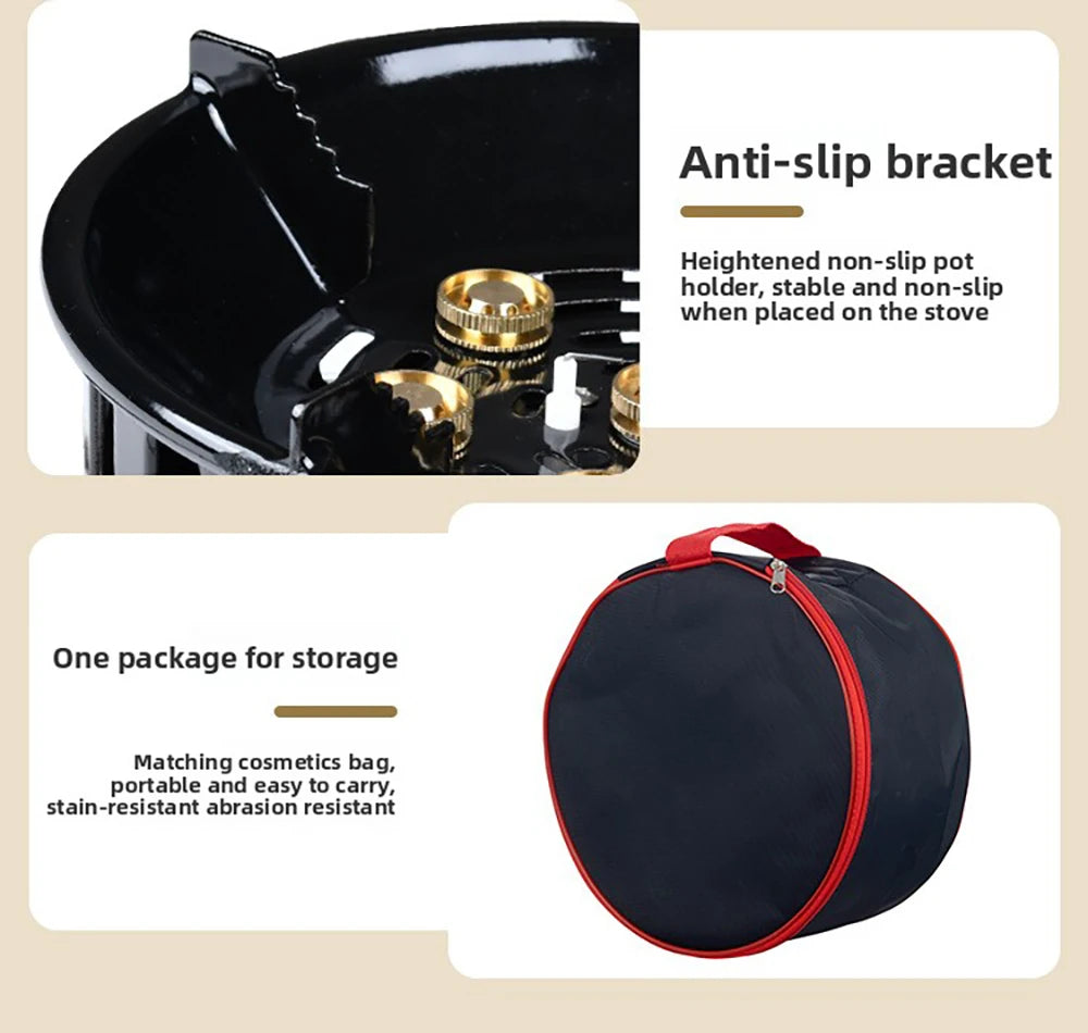 21000W 7-Core Camping Stove High-Power Strong Fire Windproof Electronic Ignition Tourist Gas Stove Burner for Cooking Picnics