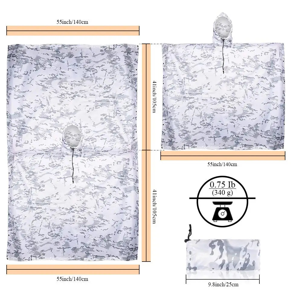 Rain Coat Women Men Simulation Tree Breathable Outdoor Raincoats Poncho Waterproof Rain Hiking Hunting Camp Fishing Gear Cover