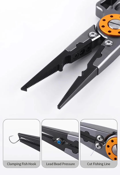 Shawto Aluminium Alloy Fishing Gripper Professional Fishing Lip Grabber Tool Fish Scissors Clip Fish Control Tackle Pliers Gear