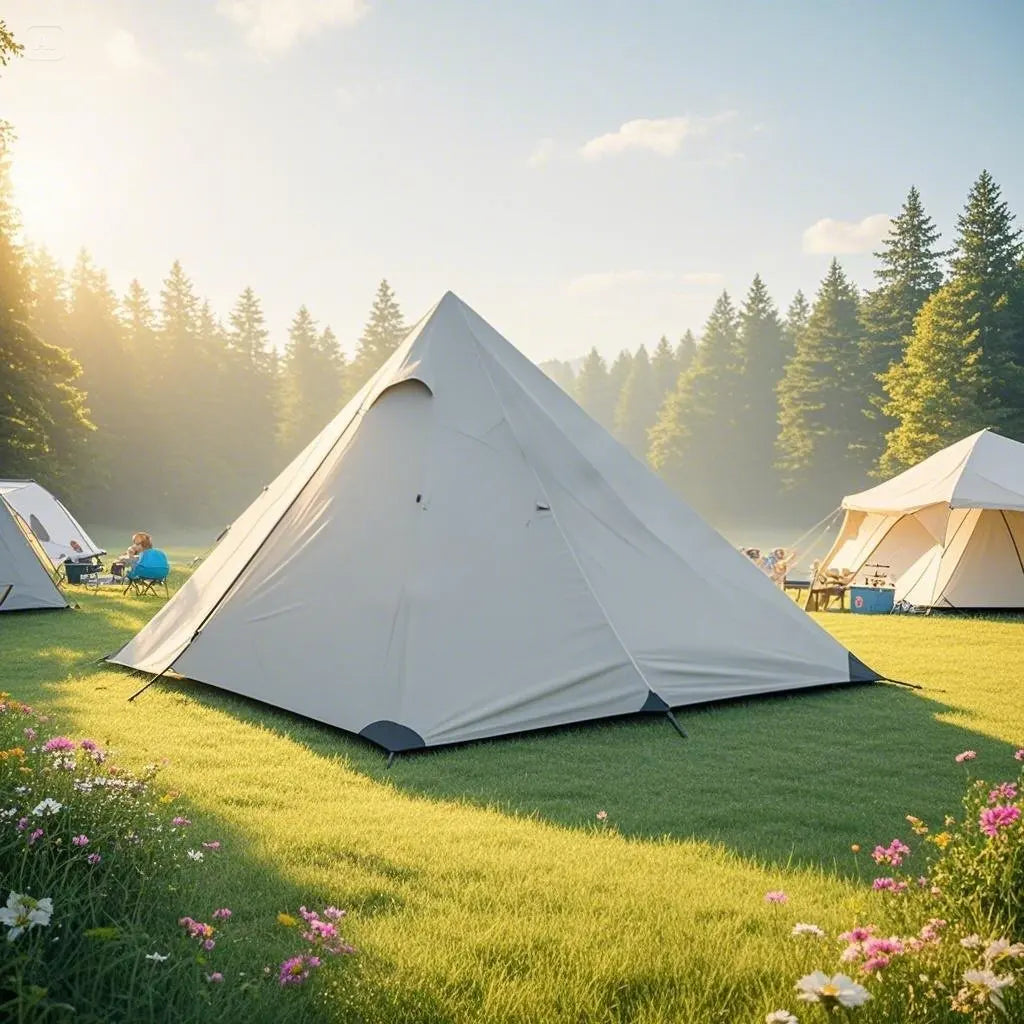 1-Person Ultralight Pyramid Tent - Without Poles, Waterproof PU4000, Mesh Layers for Backpacking & Mountain Hiking