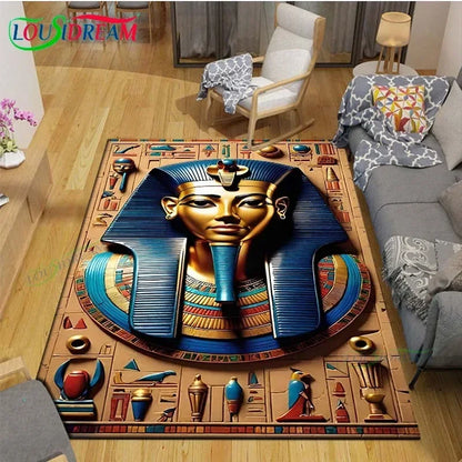 Egyptian Pharaoh- goddess-Runes Printed  Carpets Living Room Anti-Skid Area Rug Kids Bedroom Mats Yoga Mat Large Carpet Decor