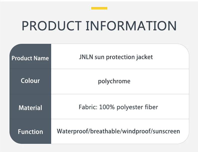 JNLN Men's Women's Waterproof Hiking Jacket Quick Dry Sun Protection Windbreaker Camping Hunting Climbing Outdoor Rain Coat