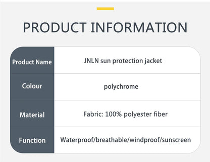 JNLN Men's Women's Waterproof Hiking Jacket Quick Dry Sun Protection Windbreaker Camping Hunting Climbing Outdoor Rain Coat