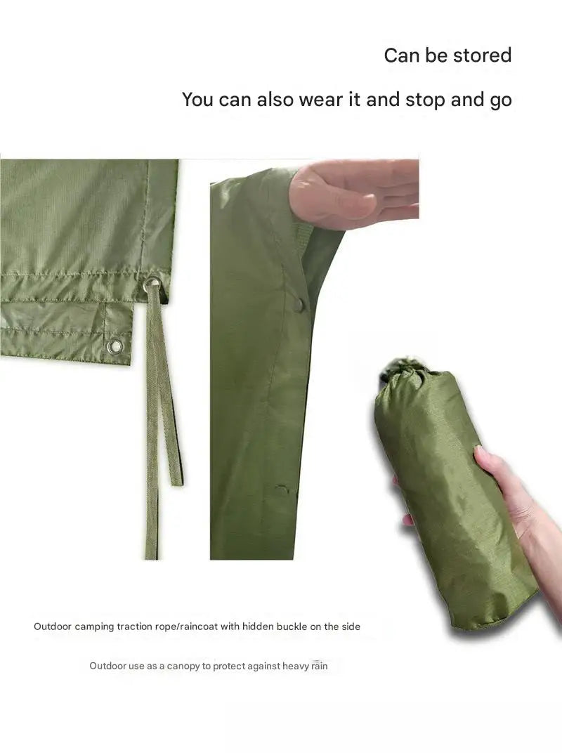2025 Best-selling cross border three-in-one cloak raincoat adult outdoor hiking polyester multifunctional rain poncho
