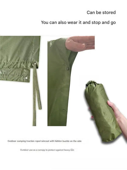 2025 Best-selling cross border three-in-one cloak raincoat adult outdoor hiking polyester multifunctional rain poncho