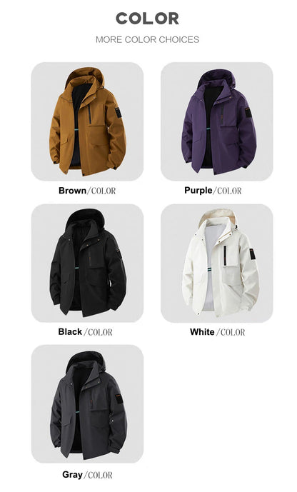 CHRLCK Men Women Hiking Jackets Waterproof Large Size Spring Autumn Windbreaker Camping Climbing Outdoor Coats Unisex