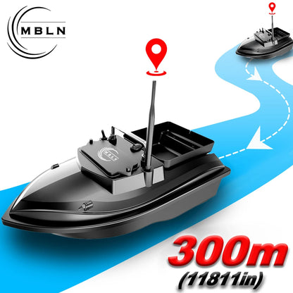 MBLN Brand,RC Carp Fishing Bait Boat,Double Bait Hopper,2kg Bait Capacity, 300m Remote Control Range,Low Battery Warning
