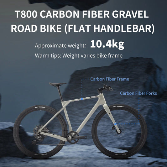 SAVA SF6 Carbon Fiber Gravel Road Bike All Terrain Suitable Off-Road Flat Handlebar Road Bicycle Oil Disc Bicycle Race Bike