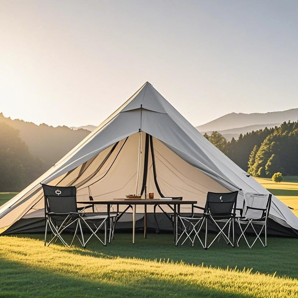 1-Person Ultralight Pyramid Tent - Without Poles, Waterproof PU4000, Mesh Layers for Backpacking & Mountain Hiking