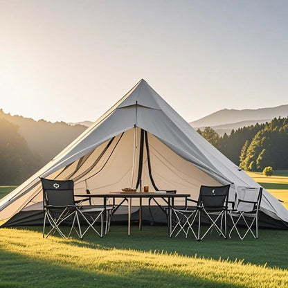 1-Person Ultralight Pyramid Tent - Without Poles, Waterproof PU4000, Mesh Layers for Backpacking & Mountain Hiking