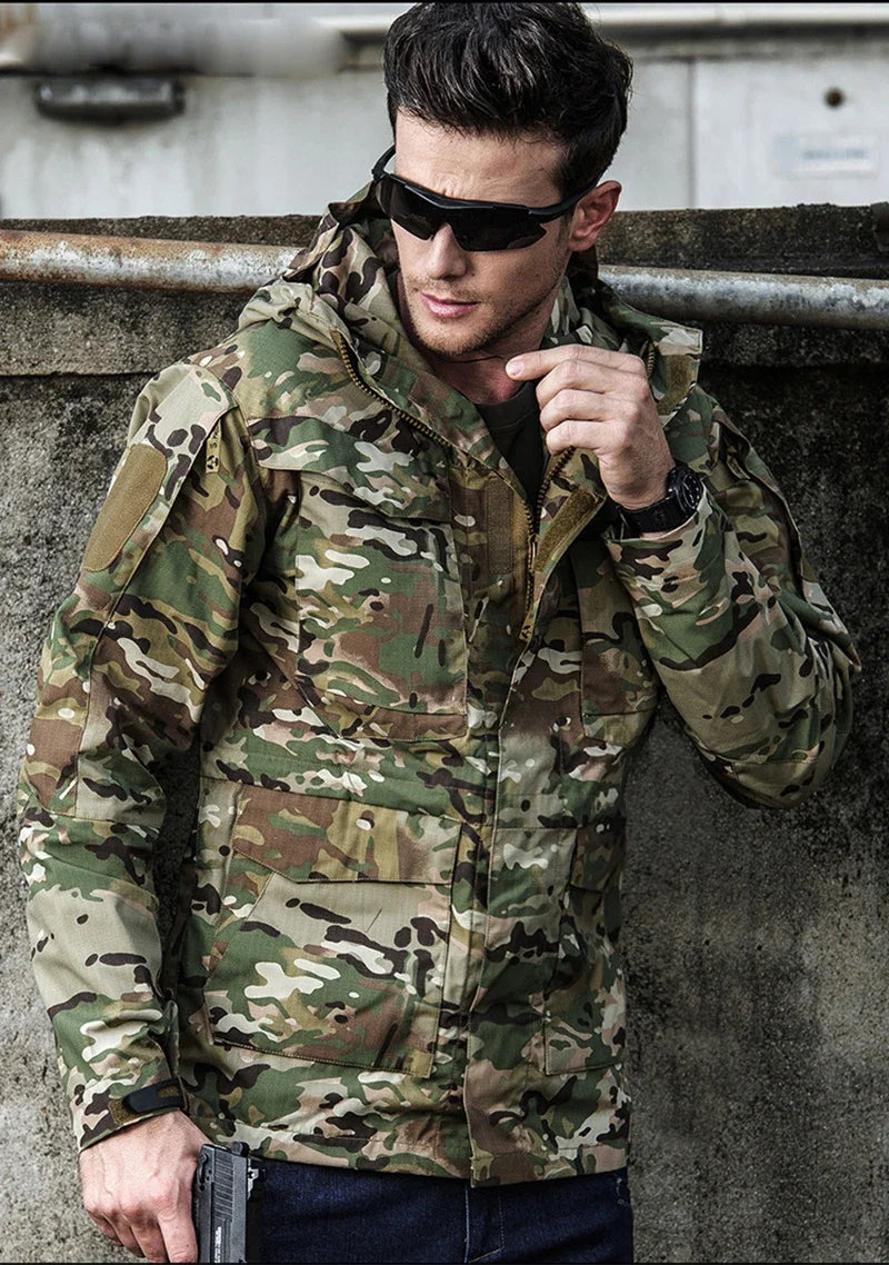 M65 UK Clothes Windproof Hunting Field Jackets Mens Winter/Autumn Waterproof Pilot Train Coat Hoodie Three Colors