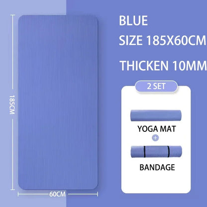 Thickened 15mm NBR Yoga Mat Double-sided Anti Slip Sports Fitness Mat Sports Yoga and Pilates Gymnastics Mat Fitness Equipment
