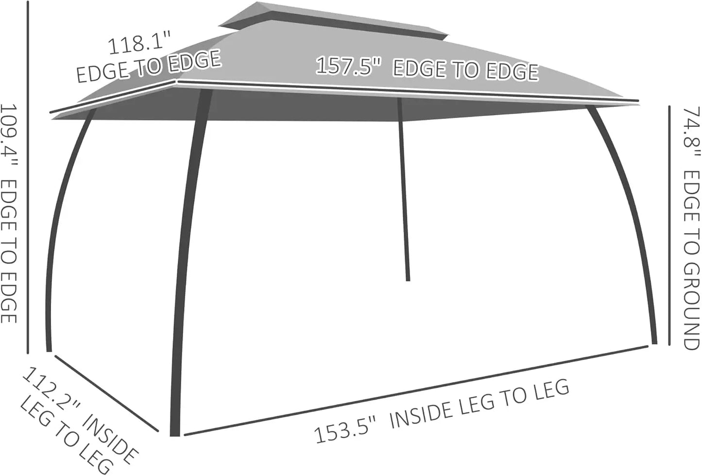 10' x 13' Patio Gazebo, Outdoor Gazebo Canopy Shelter with Netting, Steel Frame for Garden, Lawn, Backyard, and Deck, Beige