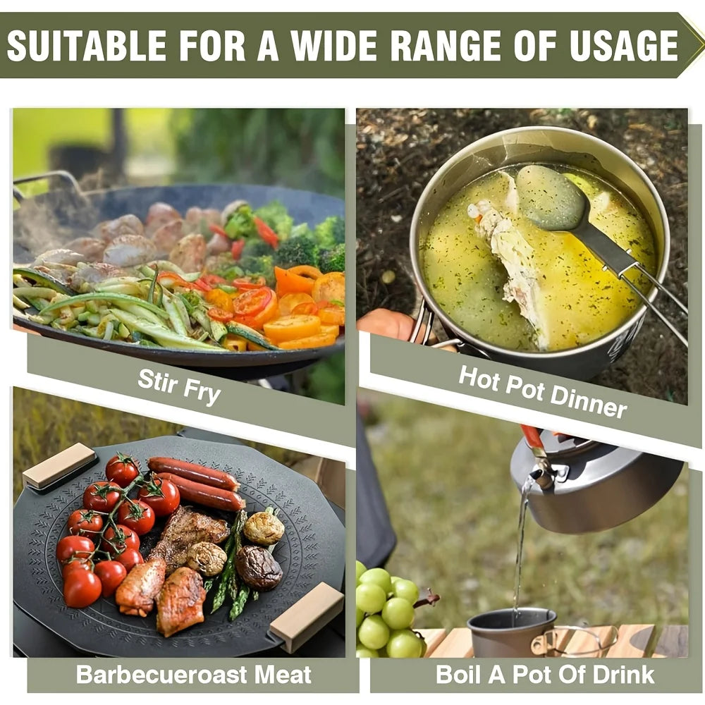 21000W 7-Core Camping Stove High-Power Strong Fire Windproof Electronic Ignition Tourist Gas Stove Burner for Cooking Picnics