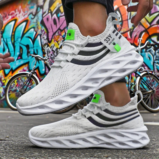 Summer Men's Shoe Street Explosion Trend Breathable Mesh Sneakers Fashionable Versatile Cushioning Soft SoleTennis Walking Shoes