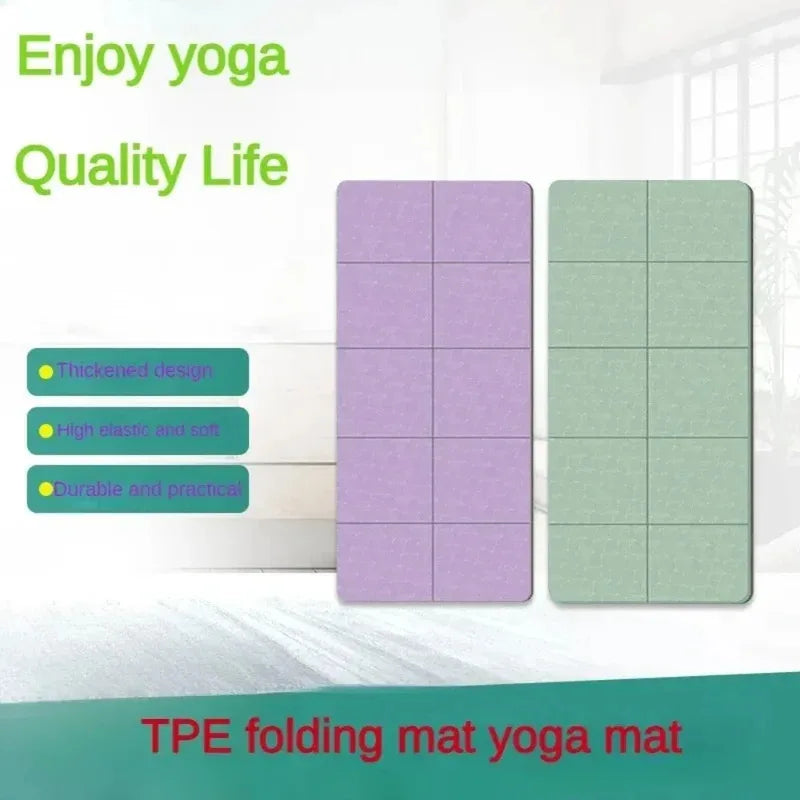 2025 new foldable Yoga Mat Eco Friendly TPE183*61*0.6cm Folding Travel Fitness Exercise Mat Double Sided Non-slip for Yoga