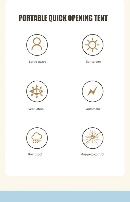 GOLDEN CAMEL 2-3 Persons Camping Tents Outdoor Portable Folding Automatic Tent Travel Rainproof Camping Equipment Beach Canopy