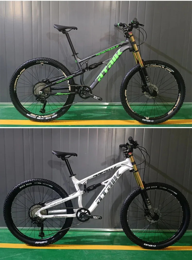 26 inch soft tail mountain bike  air pressure shock absorption outdoor bicycle 11-speed MTB oil brake downhill off-road racing