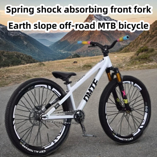 26inch Single Speed XC Mountain Bike AM Mtb Bike Cross Country Bicycle High Strength Frame Oil Disc Brake Oil and Spring Fork