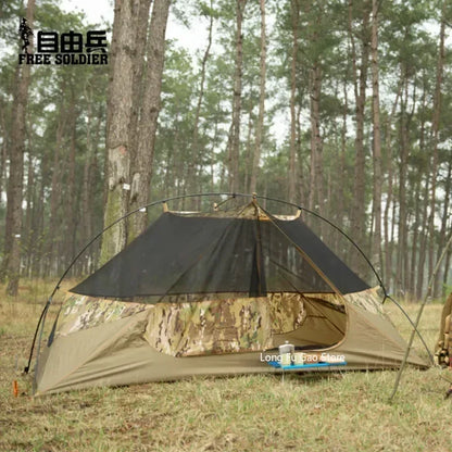 Outdoor Single Camouflage Tent Rainproof Sunscreen Thickened Camping Tent  Camouflage Park Tent Camping Tool New