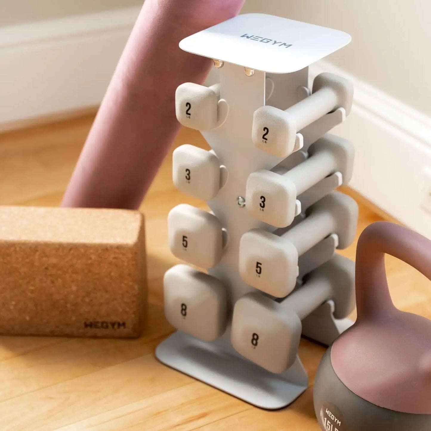 2LB Dumbbells, Anti-Slip, Anti-Roll, Thick Handles, Free Weights, Square Dumbbells for Secure Workouts at Home, Weightlifti