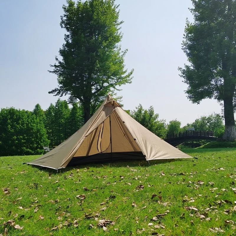 1 Person Hiking Camping Tent Ultralight Rodless Pyramid Tent 4 Season Backpack Tent Outdoor Waterproof Awnings Sun Shlelter Tent