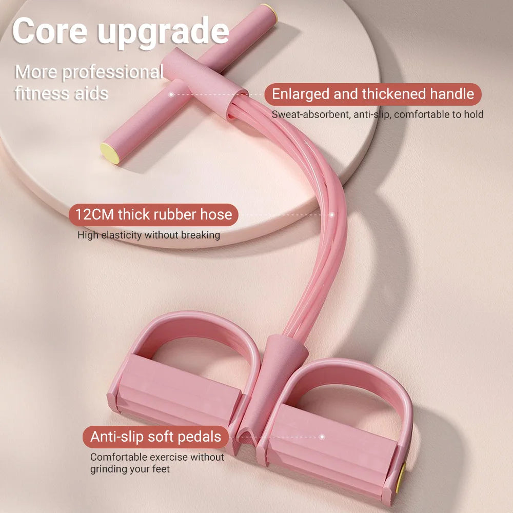 6-Tube Resistance Band Multi Function Tension Rope Fitness Bands 6-Tube Elastic Yoga Pedal Puller For Sports Exercises At Gym