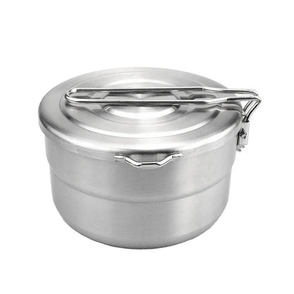 1.5L Stainless Steel Lunch Case with Storage Bag Camping Pot for Backpacking Hikiing Fishing Lunch Box Rice Container Lunch Case