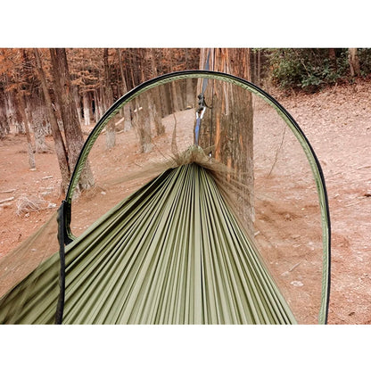 260*140cm Automatic Quick-opening Mosquito Net Hammock Outdoor Camping Bed Pole Anti-rollover Nylon Hammock with Mosquito Net