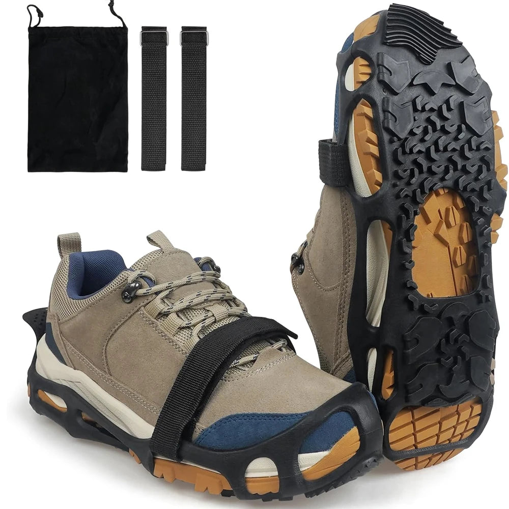 Spikeless Ice Cleats Anti-Slip Shoe Traction Grips Crampons Traction Aids Slick Wet Slippery Surface Indoor Outdoor Overshoes