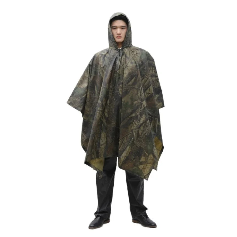 2025 Best-selling cross border three-in-one cloak raincoat adult outdoor hiking polyester multifunctional rain poncho