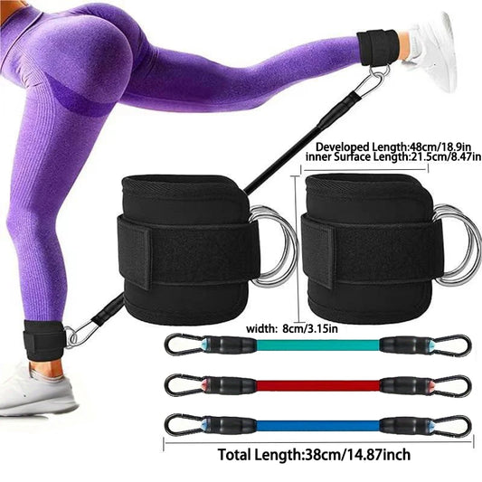 Exercising Resistance Belt, Puller, Leg Strength Training, Tie Strap, Foot Loop Buckle, Elastic Rope Protector, Edge Protection