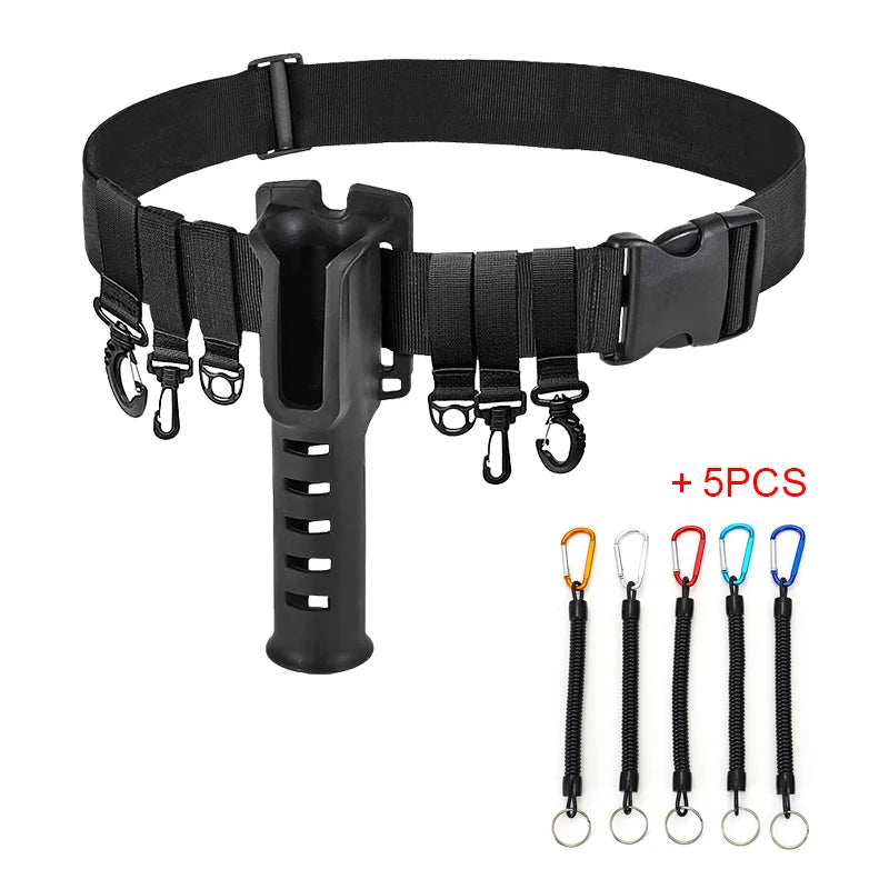 Shawto Multi-function Nylon Belt Rod Holder Portable Pole Inserter Fishing Rod Pesca Rack Quick Belt Holder Inserting Device