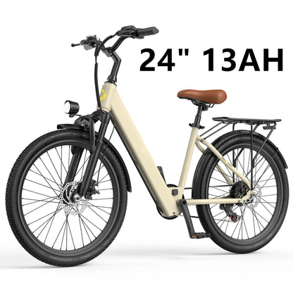 26" 24" Electric Motorcycles Mountain Bike for Adults 36V 374Wh/468Wh Battery,500W Motor Bicycle, 21-Speed 30 Miles Range Ebikes
