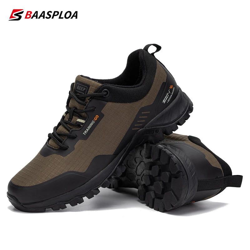 Baasploa New Man's Hiking Shoes Fashion Waterproof Male Outdoor Sneakers Comfortable Shoes Men Anti-Slip Wear-Resistant Footwear