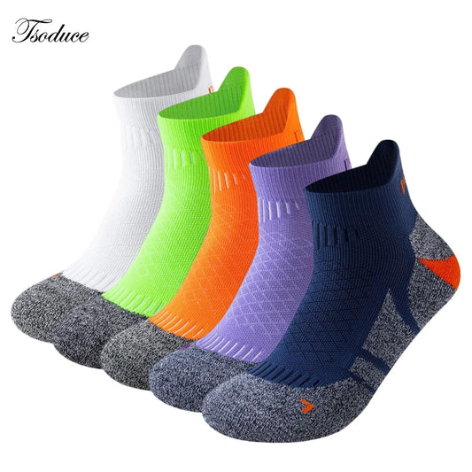 Professional Marathon Running Sock Men Women Sports Fitness Outdoor Thickened Cushioned Short Tube Low Cut Boat Ankle Socks