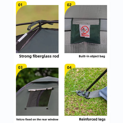 Fully automatic tent, outdoor manual setup, outdoor camping, thickened rain and sun protection, indoor warmth, beach park