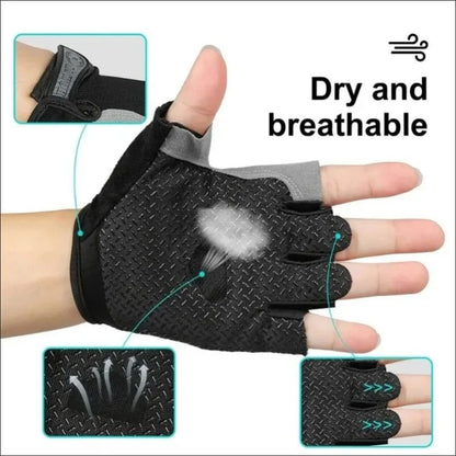 Gym Gloves Fingerless Gloves Anti-Slip Shock-Absorbing Breathable Gloves Sports Gloves for Training Lifting Weight Cycling