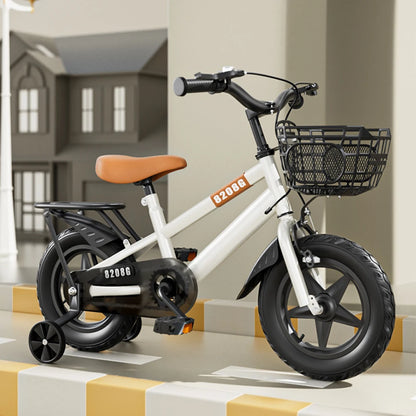 12 Inch Children Kids Bike Bicycle with Training Wheels & Basket Toddler Kids Bicycle for Ages 3-7 Years Old Boys Girls Train